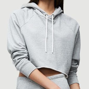 FRAME Denim Cropped Track Hoodie NEW LIGHTLY USED